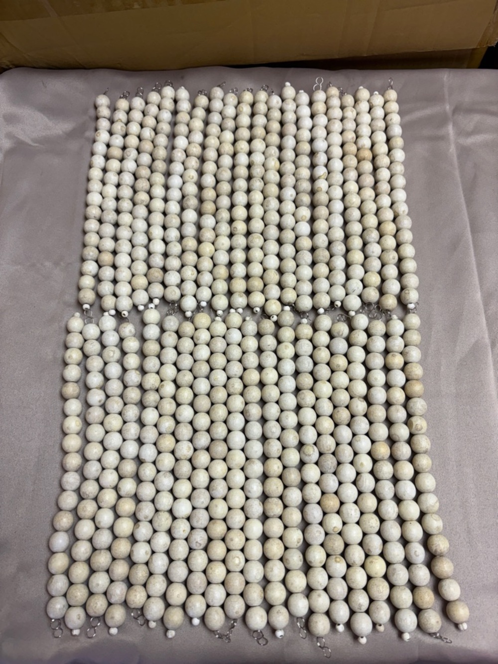 Natural Pale Wooden Bead Strands - Bundle of 40